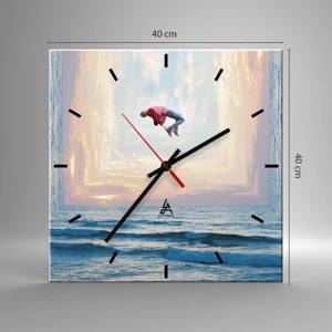 Reloj de pared - Reloj de vidrio - A otra dimensión - 40x40 cm