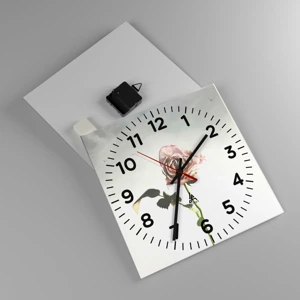 Reloj de pared - Reloj de vidrio - Bienvenida a la primavera - 30x30 cm