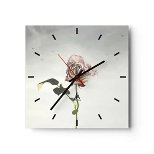 Reloj de pared - Reloj de vidrio - Bienvenida a la primavera - 40x40 cm