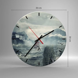 Reloj de pared - Reloj de vidrio - En aguas mágicas - 30x30 cm