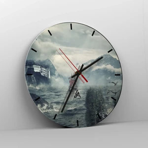 Reloj de pared - Reloj de vidrio - En aguas mágicas - 30x30 cm