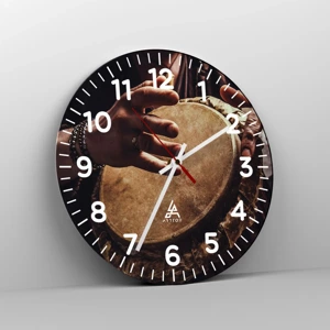 Reloj de pared - Reloj de vidrio - En el ritmo del corazón - 30x30 cm