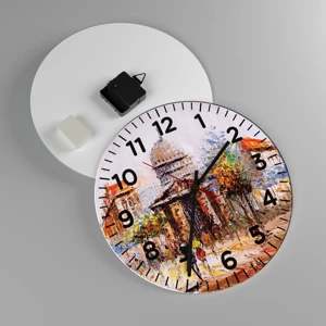 Reloj de pared - Reloj de vidrio - Un paseo parisino - 30x30 cm