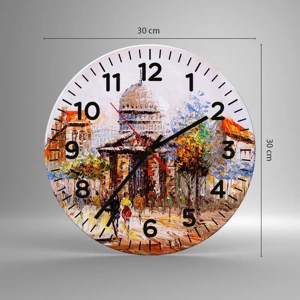 Reloj de pared - Reloj de vidrio - Un paseo parisino - 30x30 cm