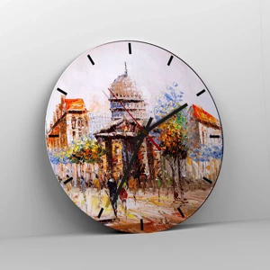 Reloj de pared - Reloj de vidrio - Un paseo parisino - 40x40 cm